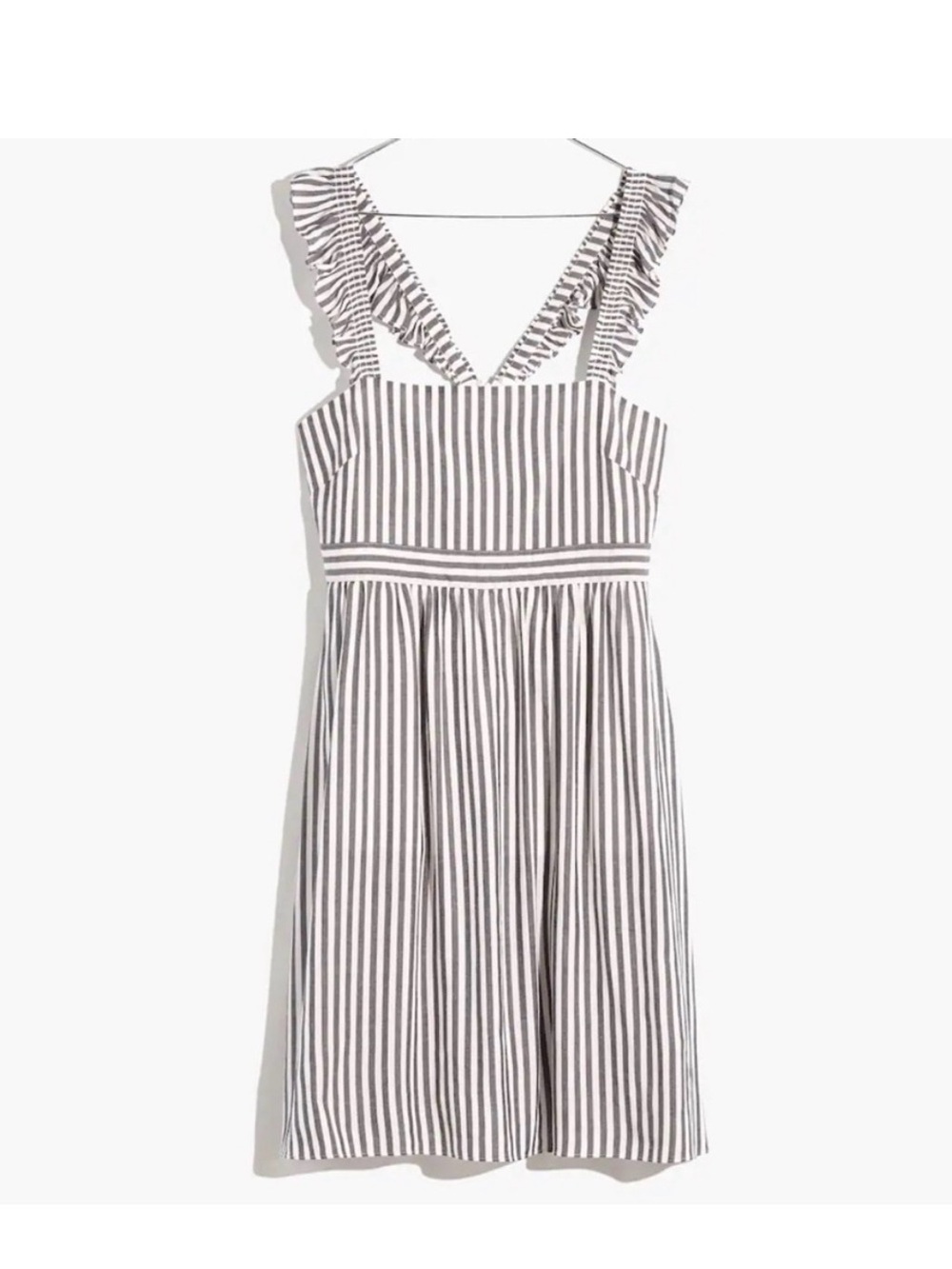 Madewell sz 4 Striped Ruffle Strap Mini Dress summer sundress preppy
coastal - Picture 15 of 16